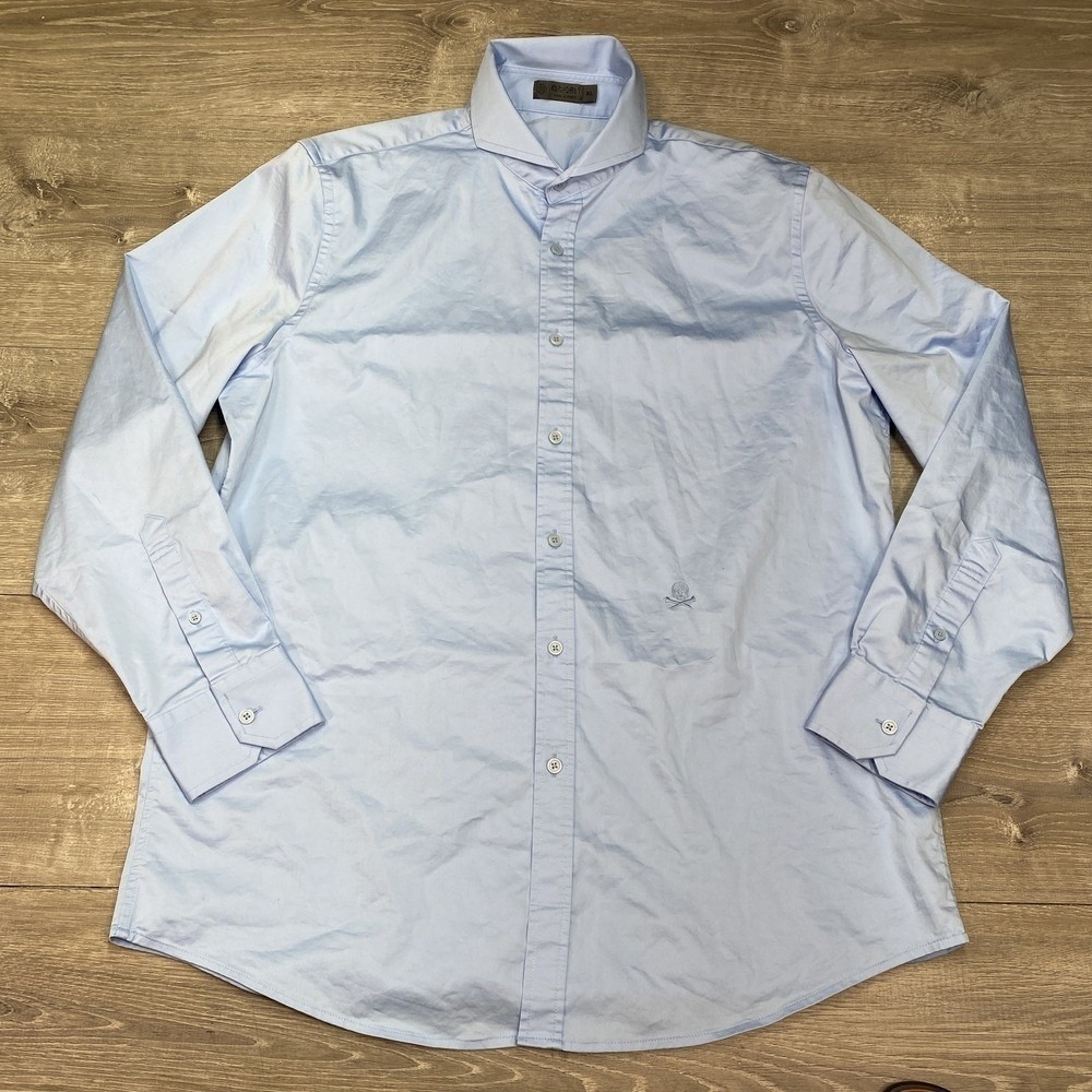 G/FORE Shirt Baja Mens XL Light Blue Cotton Coolmax Stretch Golf Button Down